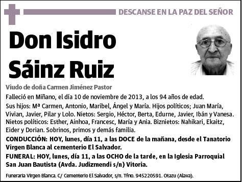 SAINZ RUIZ,ISIDRO