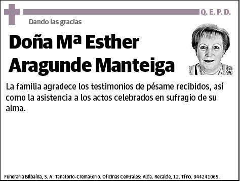 ARAGUNDE MANTEIGA,Mª ESTHER