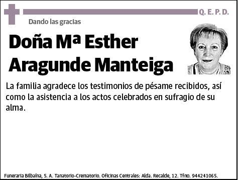 ARAGUNDE MANTEIGA,Mª ESTHER