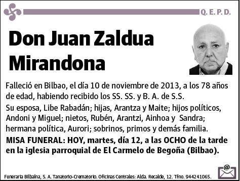 ZALDUA MIRANDONA,JUAN