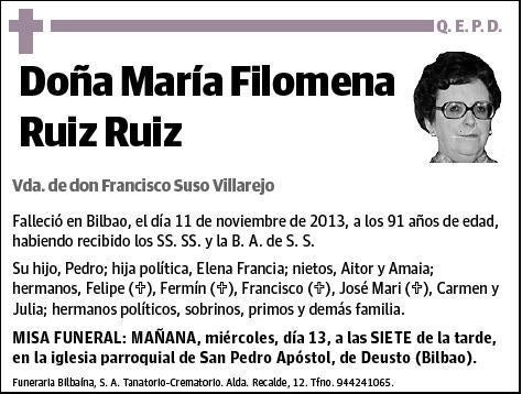 RUIZ RUIZ,MARIA FILOMENA