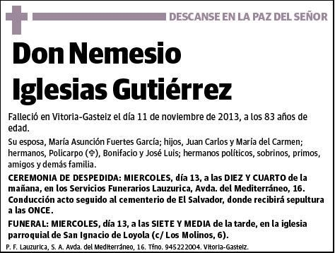 IGLESIAS GUTIERREZ,NEMESIO