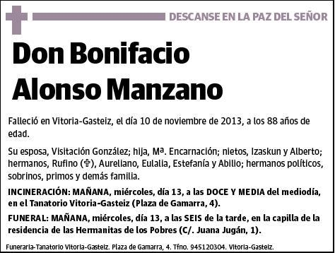 ALONSO MANZANO,BONIFACIO