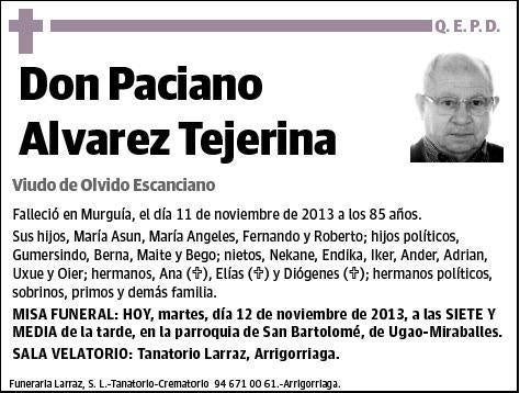 ALVAREZ TEJERINA,PACIANO