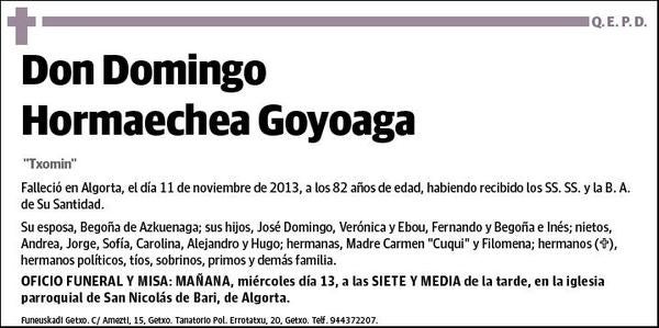 HORMAECHEA GOYOAGA,DOMINGO