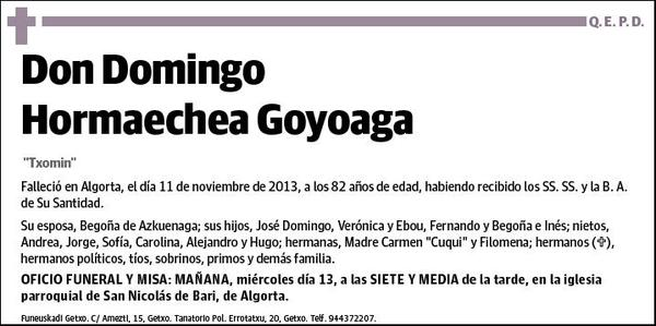 HORMAECHEA GOYOAGA,DOMINGO