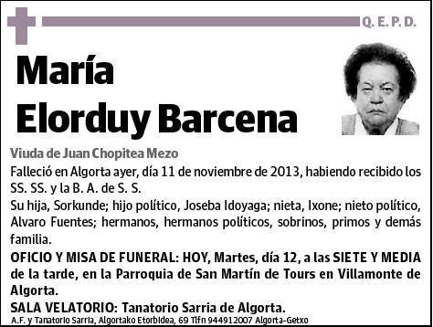 ELORDUY BARCENA,MARIA