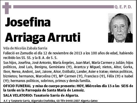 ARRIAGA ARRUTI,JOSEFINA