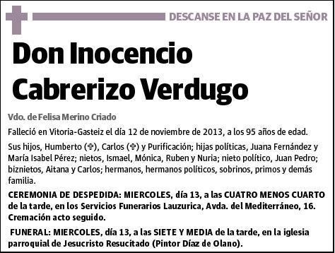 CABRERIZO VERDUGO,INOCENCIO