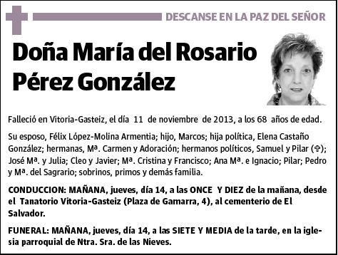 PEREZ GONZALEZ,MARIA DEL ROSARIO