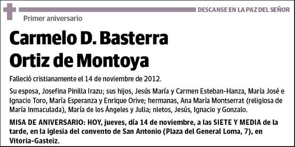 BASTERRA ORTIZ DE MONTOYA,CARMELO D.