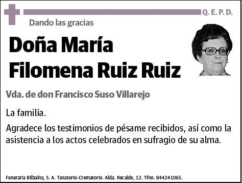 RUIZ RUIZ,MARIA FILOMENA