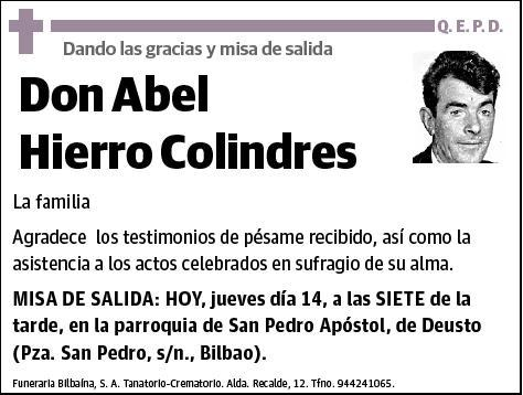 HIERRO COLINDRES,ABEL