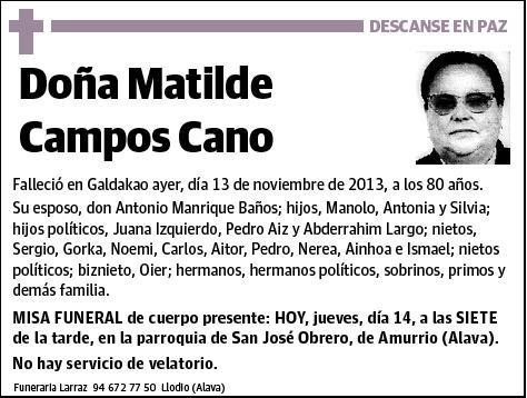 CAMPOS CANO,MATILDE