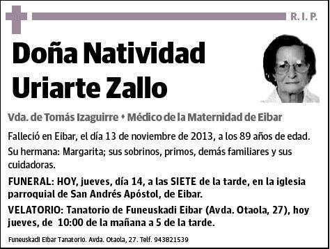 URIARTE ZALLO,NATIVIDAD