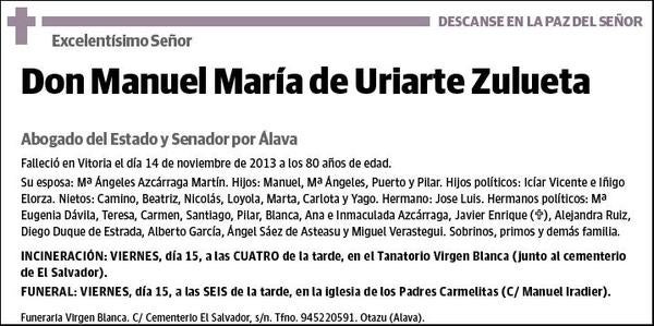 DE URIARTE ZULUETA,MANUEL MARIA