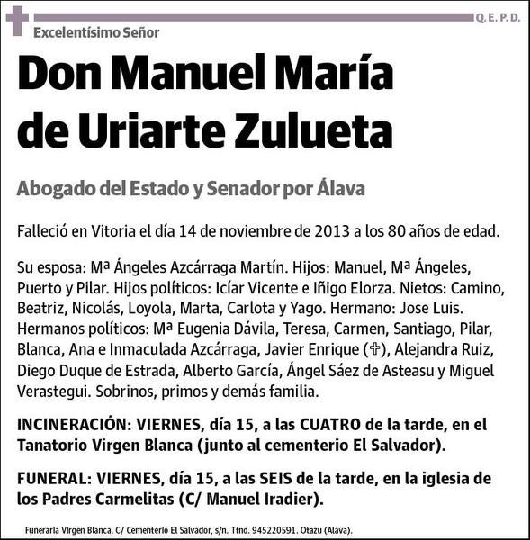 DE URIARTE ZULUETA,MANUEL MARIA