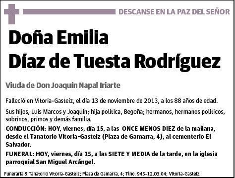 DIAZ DE TUESTA RODRIGUEZ,EMILIA