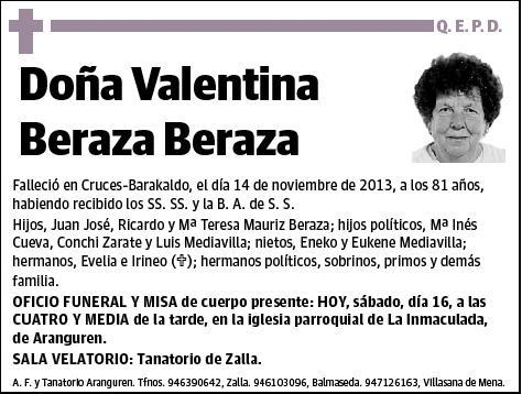 BERAZA BERAZA,VALENTINA