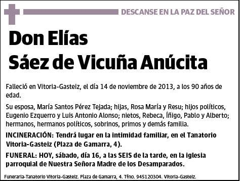 SAEZ DE VICUÑA ANUCITA,ELIAS