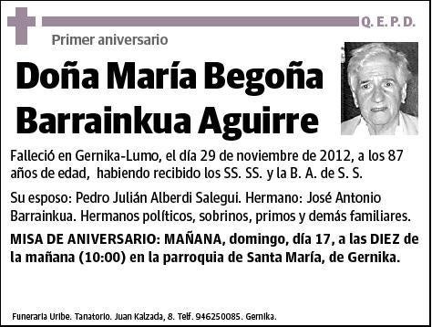 BARRAINKUA AGUIRRE,MARIA BEGOÑA