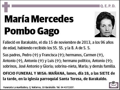 POMBO GAGO,MARIA MERCEDES