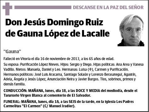 RUIZ DE GAUNA LOPEZ DE LACALLE,JESUS DOMINGO