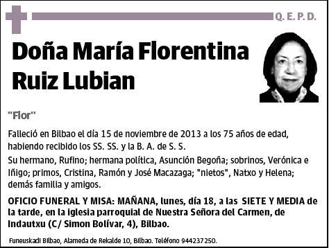 RUIZ LUBIAN,MARIA FLORENTINA