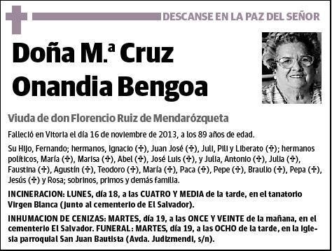 ONANDIA BENGOA,MARI CRUZ