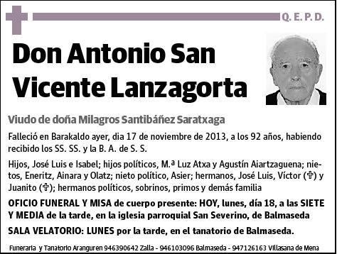 SAN VICENTE LANZAGORTA,ANTONIO