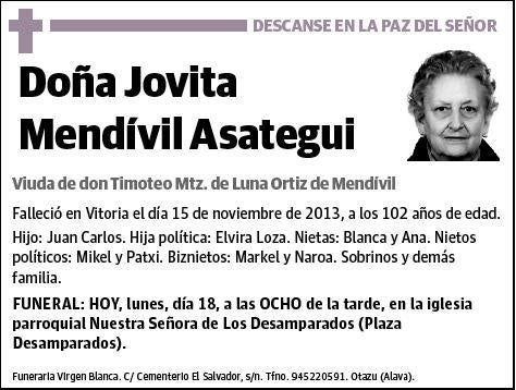 MENDIVIL ASATEGUI,JOVITA