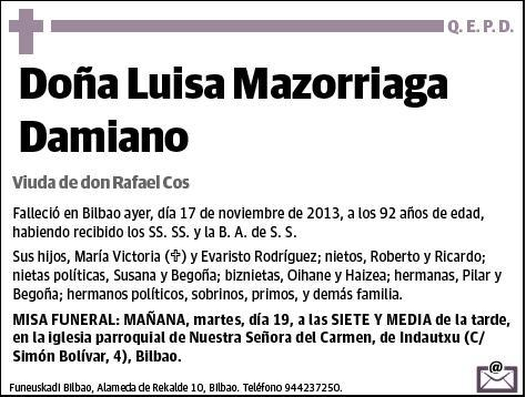 MAZORRIAGA DAMIANO,LUISA