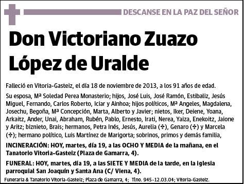 ZUAZO LOPEZ DE URALDE,VICTORIANO