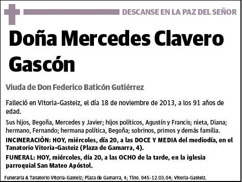 CLAVERO GASCON,MERCEDES