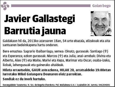 GALLASTEGI BARRUTIA,JAVIER