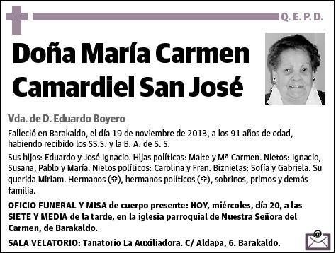 CAMARDIEL SAN JOSE,MARIA CARMEN