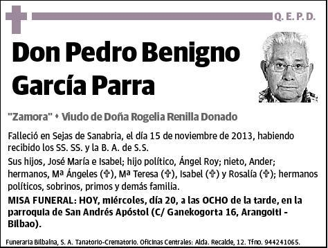 GARCIA PARRA,PEDRO BENIGNO