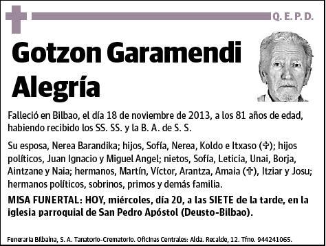 GARAMENDI ALEGRIA,GOTZON