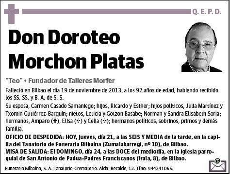 MORCHON PLATAS,DOROTEO