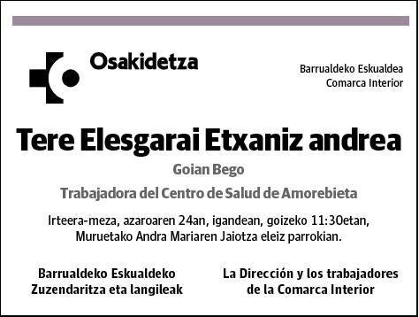 ELESGARAI ETXANIZ,TERE