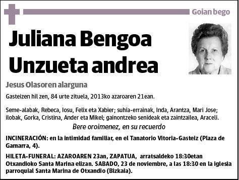 BENGOA UNZUETA,JULIANA