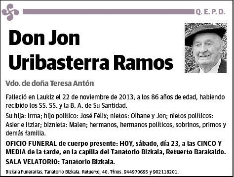 URIBASTERRA RAMOS,JON