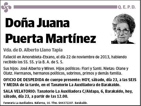 PUERTA MARTINEZ,JUANA