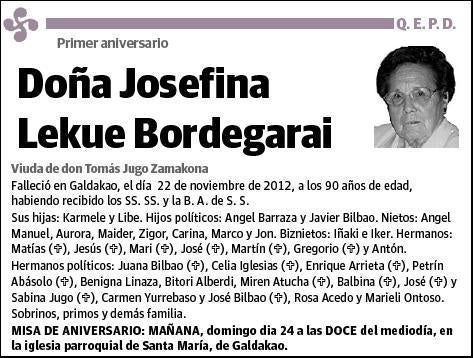 LEKUE BORDEGARAI,JOSEFINA