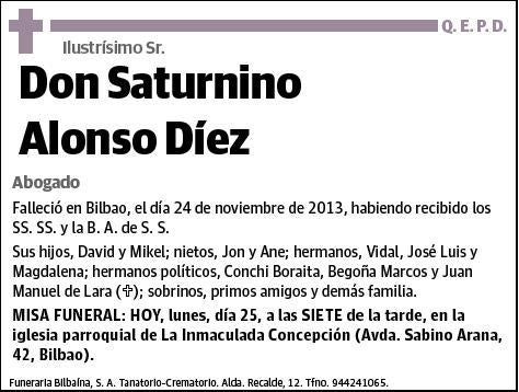 ALONSO DIEZ,SATURNINO