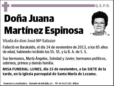 MARTINEZ ESPINOSA,JUANA.