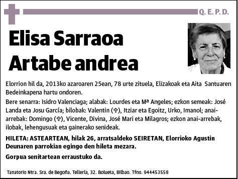 SARROA ARTABE,ELISA