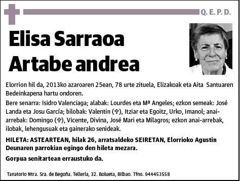 SARROA ARTABE,ELISA