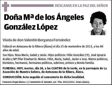 GONZALEZ LOPEZ,Mª DE LOS ANGELES