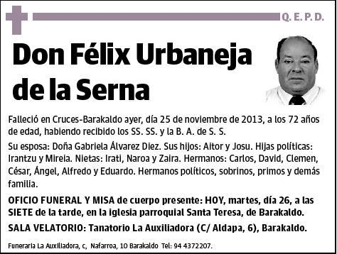 URBANEJA DE LA SERNA,FELIX